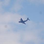 RAF plane seen circling over sea off Bournemouth Pier