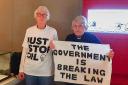 Judy Bruce, 85, left, and Reverend Sue Parfitt, 82, targeted the Magna Carta at the British Library (Just Stop Oil/PA)