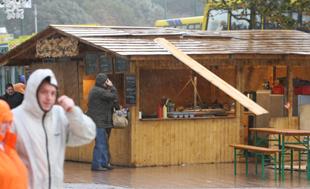 Damage to the Christmas market in Bournemouth Square