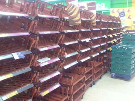 Around shaftesbury - no bread on the shelves at the local shop.  Sent in by  Mike Henstridge.