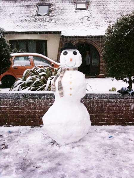 Snowman in Highcliffe. Picture by Darryl Millward.