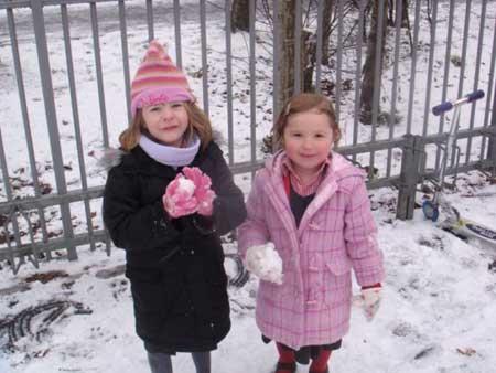 Children at Verwood C.E. First school enjoyed a fun day playing in the snow and making snowmen. Taken Jan 6, 2010.  