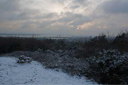 A view over Poole  Harbour  in the snow. Sent in by  Tony Stevens.  