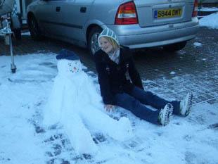 The new snowman friend Sharon Gale's daughter Tia created. Sent in by Sharon Gale of Poole.