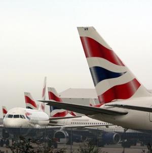 British Airways planes sit on the tarmac at Heathrow Airport
