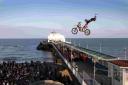 DAREDEVIL: Dan Whitby, from FMX, jumps Bournemouth Pier