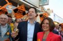 Mid-Dorset and North Poole candidate Vikki Slade hosts Lim Dem leader Nick Clegg at Molly's Cafe in Broadstone.