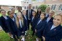 Bournemouth School for Girls. Head Teacher Alistair Brien with pupils.