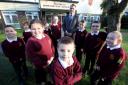 Branksome Heath Junior School headteacher Andrew Brown with pupils