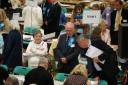 Cllr Spencer Flower at the election count at Two Riversmeet Leisure Centre