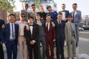 Bourne Academy year 11 students arrive at the Hilton Hotel for their prom.