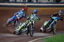 ON THE POWER: Poole captain Josh Grajczonek leads the way in heat one (Picture: Richard Crease)
