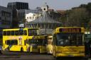 SOLD: Transdev Yellow Buses lined up in Bournemouth Square