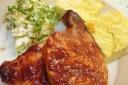 BBQ Pork, cornbread and served with wedge salad