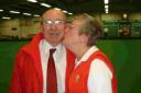 WANTED MAN: Frank Gwatkin getting a smacker from Margaret Clapp after the Atherley Trophy final