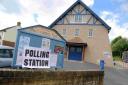 The polling station at St Andrew's Community Hall, Charmouth