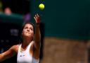 Jodie Burrage during her Ladies' singles first round match against Lesia Tsurenko during day one of the 2022 Wimbledon Championships at the All England Lawn Tennis and Croquet Club, Wimbledon. Pic: PA Images