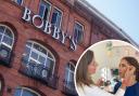 Gia Mills, inset doing make-up for Made in Chelsea's Louise Thompson, is bringing her brand Skin in Motion to Bobby's in Bournemouth