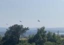 The three military planes over Corfe Mullen nature reserve