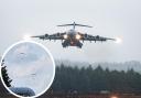 Huge military jet circled around Dorset with parachutists deployed