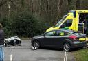 Motorcyclist airlifted to hospital with serious injuries after crash