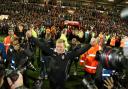 Eddie Howe celebrating AFC Bournemouth's promotion
