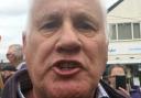 PLEASED TO MEET YOU?: Voter Malcolm Baker confronted Lib Dem leader Tim Farron in Kidlington
