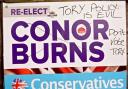 Conor Burns sign vandalised