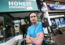 City councillor Tom Hayes pictured outside Honest Stationery in Cowley Road. Photo Ed Nix/Oxford Mail