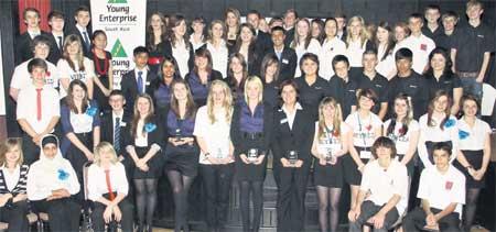 BUSINESS STARS OF THE FUTURE: All of the young members of the companies represented at competition. 