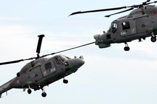 The Royal Navy Black Cats Helicopter Display Team take to the skies.