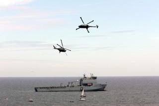 The Royal Navy Black Cats Helicopter Display Team take to the skies.

