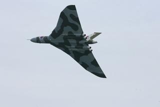 Vulcan Bomber does a surprise flypast after the afternoon flying displays have finished.