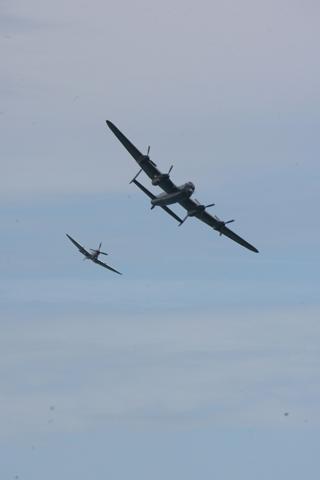 Echo photographers have been out and about on the first day of the Bournemouth Air Festival. Battle of Britain flypast ... Lancaster and Spitfire. 