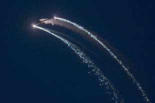 Aerobatics with wingtip fireworks - Pic Rob Fleming.

