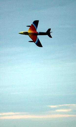 The Miss Demeanour Hunter Jet takes to the sky.