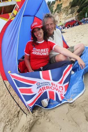 Jane and Kevin Gregory from Nottinghamshire love the Red Arrows! Picture: Richard Crease.