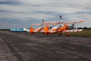The Breitling Wingwalkers on the tarmac at Bournemoutn Airport