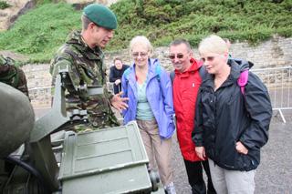 Visitors to the Air Festival with the Royal Marines. 