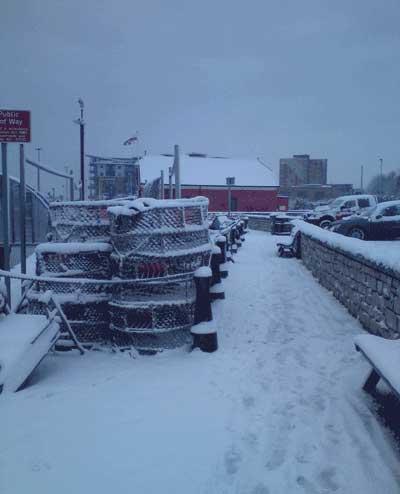December 2, 2010. Poole Quay in the snow. Picture by Neil Robertson
