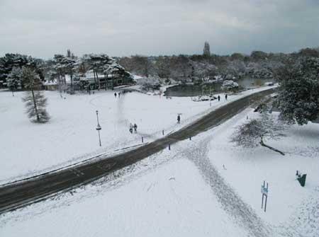 December 2010. Snow photo of Poole Park sent in by Steve Baron, Sandbanks Photography.

