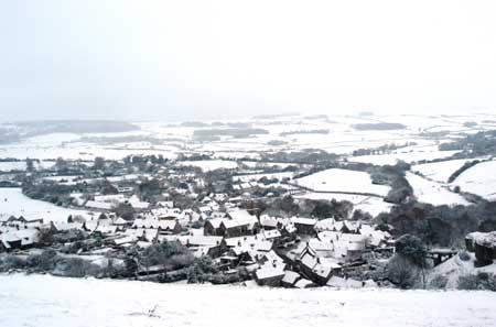 December 2010. Corfe Castle in the snow  - dorsetpicture.co.uk   