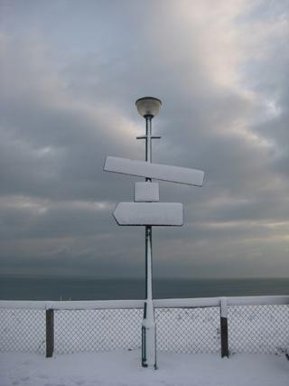Signpost at East Cliff. Taken by Beryl Grindrod.