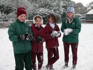 Pupils enjoying the snow at Yarrells School, sent in by Miranda Badham.