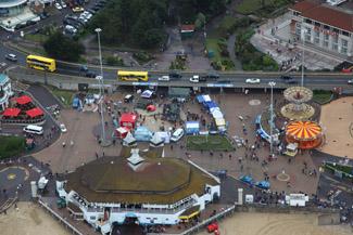 The Pier  Approunch Bournemouth  at the end  of a day of rain and floods. Picture by Gary Ellson  Bournemouth Helicopters. 