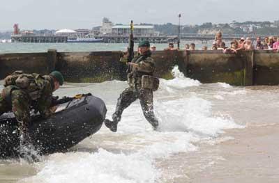 The Royal Marines beach assault.  Picture by Sally Adams