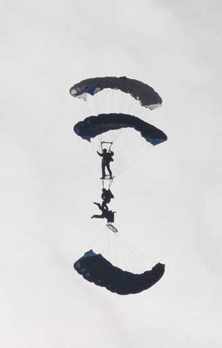 Tigers parachute display team. Picture: Rob Fleming
