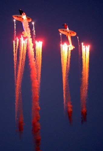 Night Air - display by the Swip Team Twister Duo. Picture: Richard Crease.