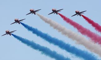 Saturday Flying display, The Red Arrows.
