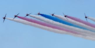 Saturday Flying display, The Red Arrows.